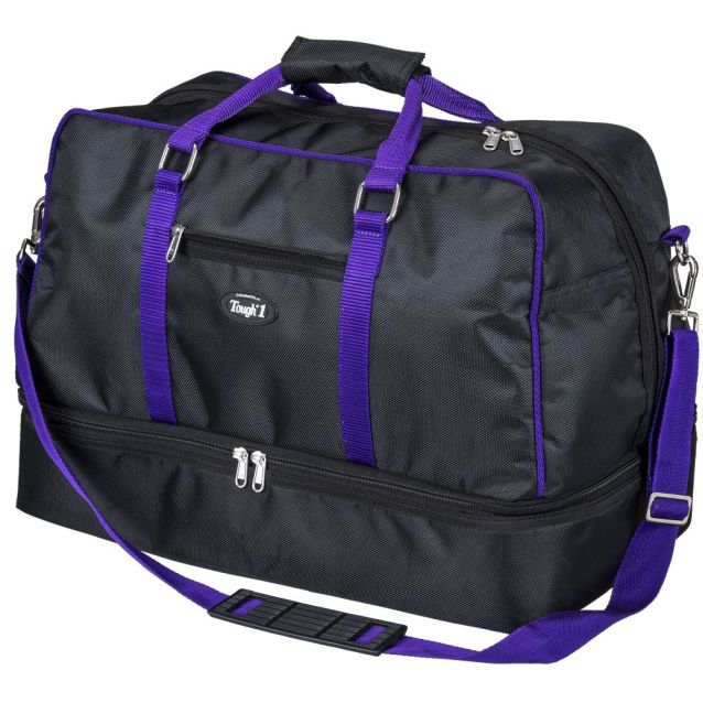 Black and Purple Duffel/Overnight Bag/Gear - Tough 1 - Personalized/Monogrammed