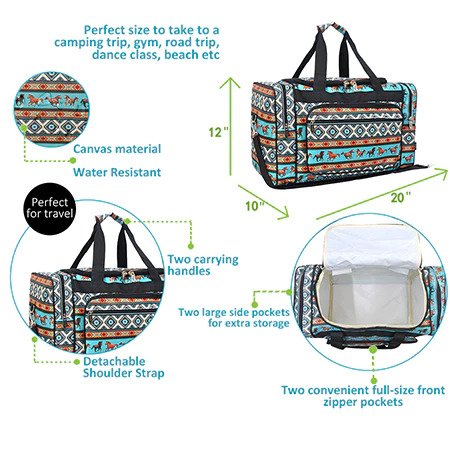Bronco Horse Duffel/Overnight Bag/Gym Bag - Personalized/Monogrammed