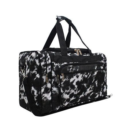 SALE - Black Cow Couture Print Duffel/Overnight Bag/Gym Bag - Personalized/Monogrammed