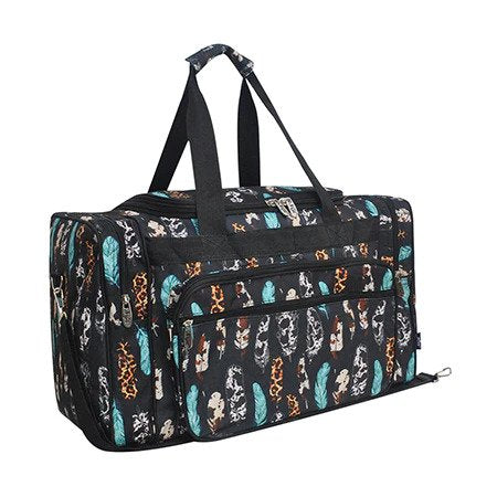 SALE! Black Feather Duffel/Overnight Bag/Gym Bag - Personalized/Monogrammed