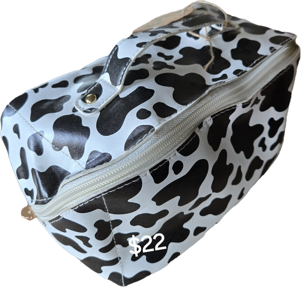 Expandable Cow Print Toiletry/Make-up Bag