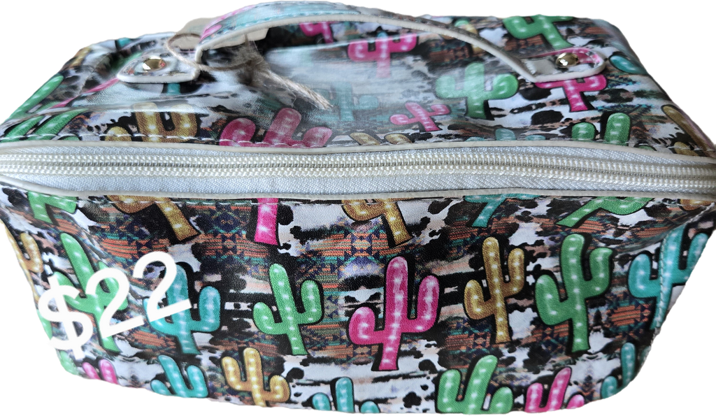Expandable Neon Cactus Toiletry/Make-up Bag