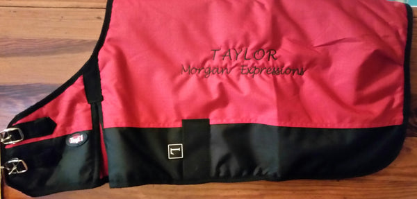 Dog Blanket/Jacket/Coat - Red - Tough 1 - Personalized/Monogrammed