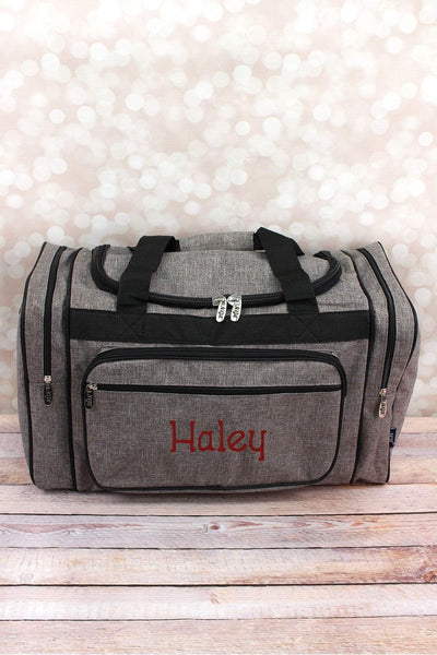 Gray Stone Wash Duffel Bag - Personalized/Monogrammed