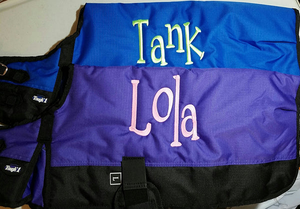 Dog Blanket/Jacket/Coat - Royal Blue - Tough 1 - Personalized/Monogrammed