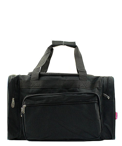Solid Black Duffel/Overnight Bag/Gym Bag - Personalized/Monogrammed