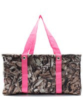Camo/Camouflage Large Utility Tote/Tote Bag - Camo and Pink Handles - Personalized/Monogrammed