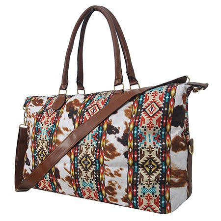 Tribal Cow Print Weekender - Personalized/Monogrammed