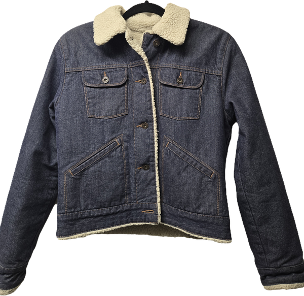 GAP Ladies Medium Denim Jacket - Upcycled - Highland Cow