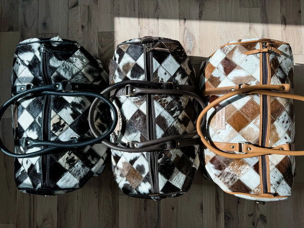 Boho Luxe Duffle/Weekender Leather Hair-On Cowhide Travel Bag