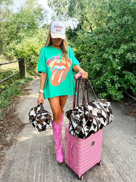 Boho Luxe Duffle/Weekender Leather Hair-On Cowhide Travel Bag