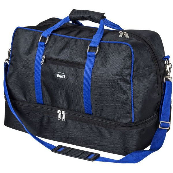 Black and Blue Duffel/Overnight Bag/Gear - Tough 1 - Personalized/Monogrammed