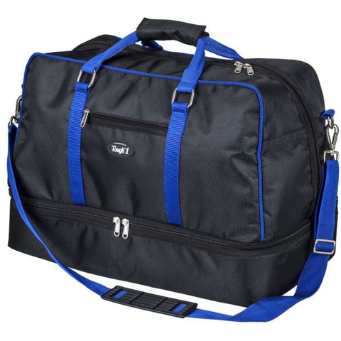 Black and Blue Duffel/Overnight Bag/Gear - Tough 1 - Personalized/Monogrammed