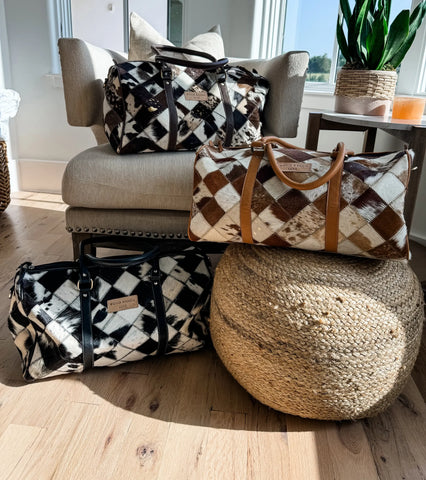 Boho Luxe Duffle/Weekender Leather Hair-On Cowhide Travel Bag