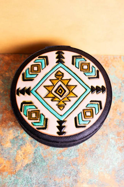 Western Mini Round Jewelry Storage Travel Box