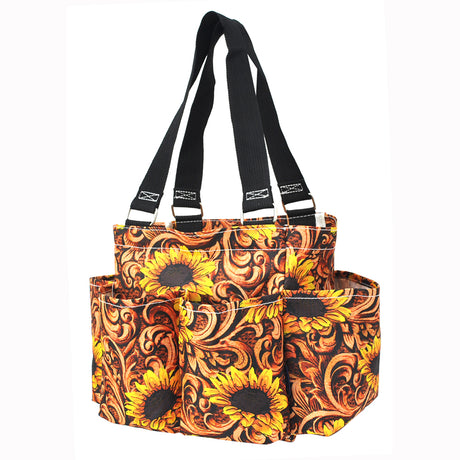 Leather Sunflower Caddy/Grooming Tote/Dog - Personalized/Monogrammed