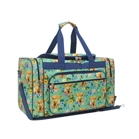 Blue Highland Cow Duffel/Overnight Bag/Gym Bag - Personalized/Monogrammed