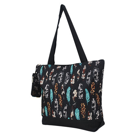 Feather Print Small Tote Bag - Personalized/Monogrammed