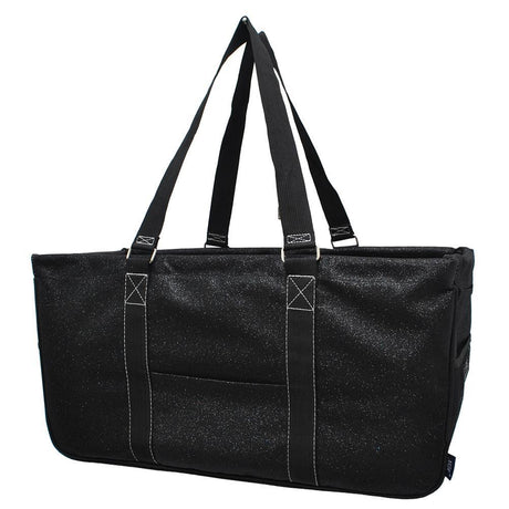 Black Glitter Large Utility Tote/Tote Bag - Personalized/Monogrammed