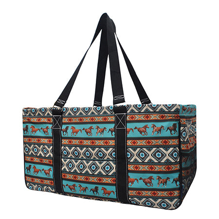 Bronco Horse Print Large Utility Tote/Tote Bag - Personalized/Monogrammed
