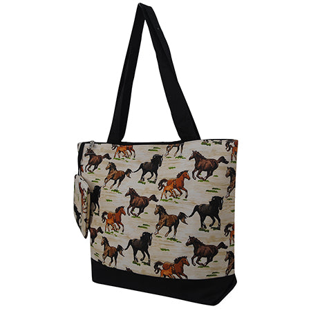 SALE - Wild Horse Zippered Tote Bag - Personalized/Monogrammed