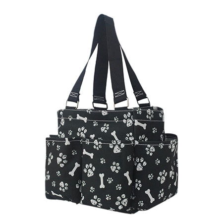 Black Paw Print Caddy/Grooming Tote/Dog - Personalized/Monogrammed
