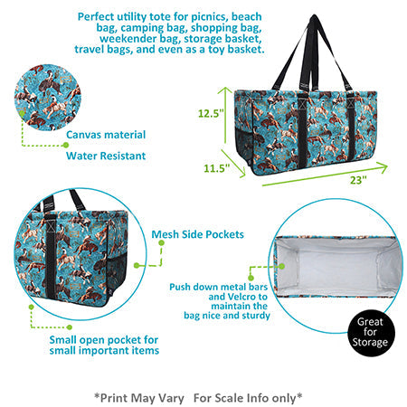 Paint Horse Print Large Utility Tote/Tote Bag - Personalized/Monogrammed
