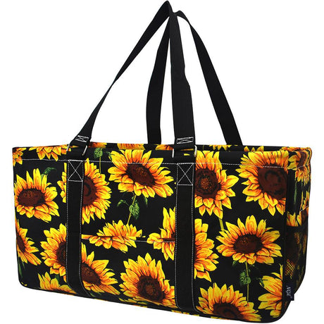 Sunflower Print Large Utility Tote/Tote Bag - Personalized/Monogrammed