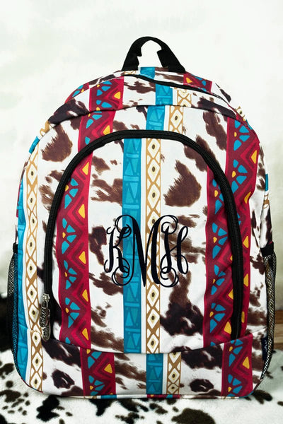 Aztec Cow Print Backpack/Bookbag - Personalized/Monogrammed