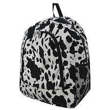Black Cow Print Backpack/Bookbag - Personalized/Monogrammed
