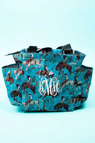 Blue Cowboy Caddy/Grooming Tote Horse/Dog - Stone Wash - Personalized/Monogrammed