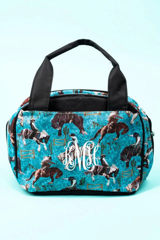 Blue Cowboy Print Insulated Lunch Bag - Personalized/Monogrammed