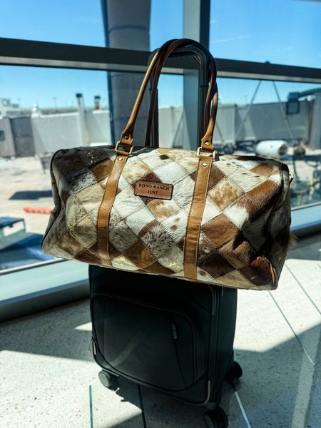 Boho Luxe Duffle/Weekender Leather Hair-On Cowhide Travel Bag