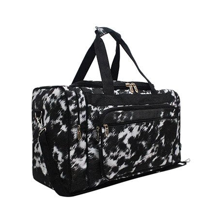 Black Cow Couture Print Duffel/Overnight Bag/Gym Bag - Personalized/Monogrammed