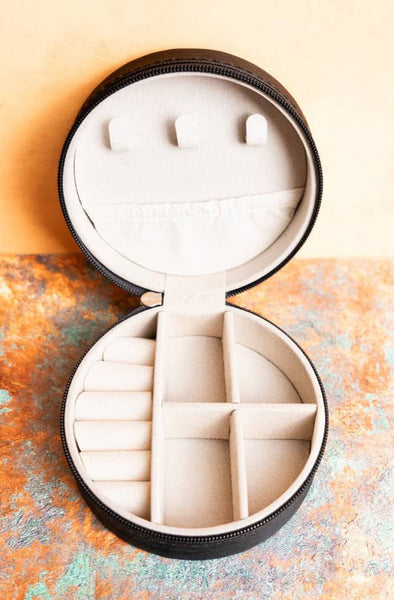 Western Mini Round Jewelry Storage Travel Box