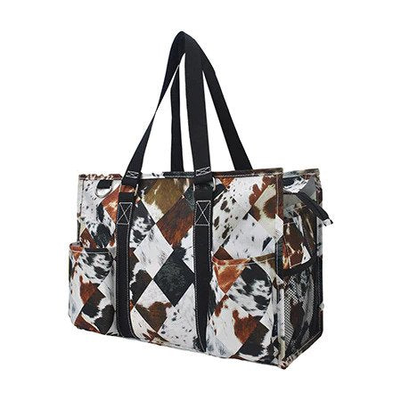 Patchwork Cow Print Small Utility Tote/Tote Bag - Personalized/Monogrammed