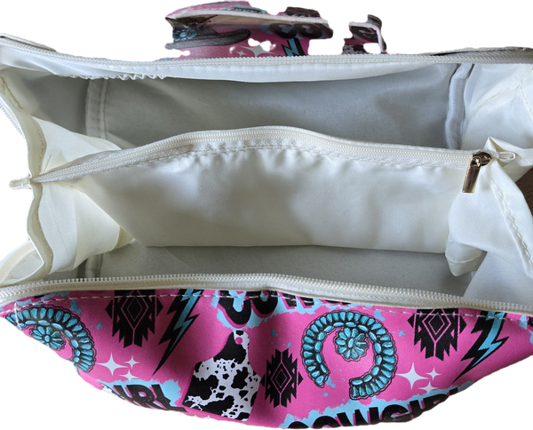 Expandable Cow Print Toiletry/Make-up Bag