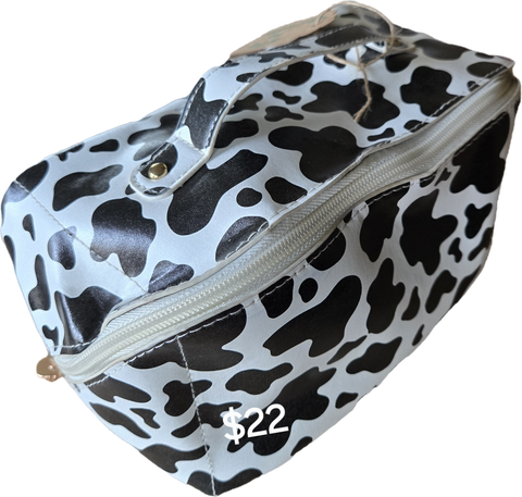 Expandable Cow Print Toiletry/Make-up Bag