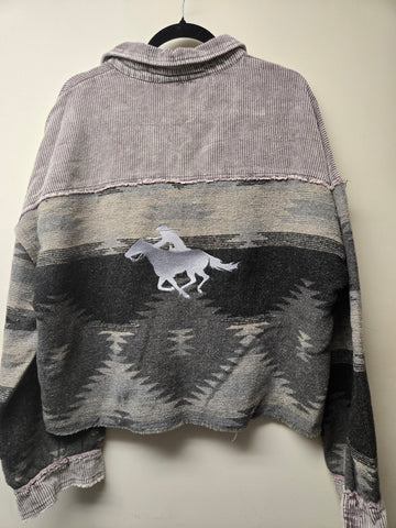 Prissy Jane Custom Embroidered Mounted Shooter 2XL Cropped Shacket - New with Tags