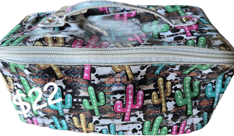 Expandable Neon Cactus Toiletry/Make-up Bag