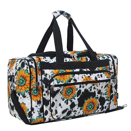 Sunflower Cow Duffel/Overnight Bag/Gym Bag - Personalized/Monogrammed