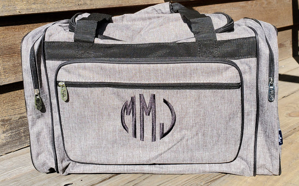 Gray Stone Wash Duffel Bag - Personalized/Monogrammed