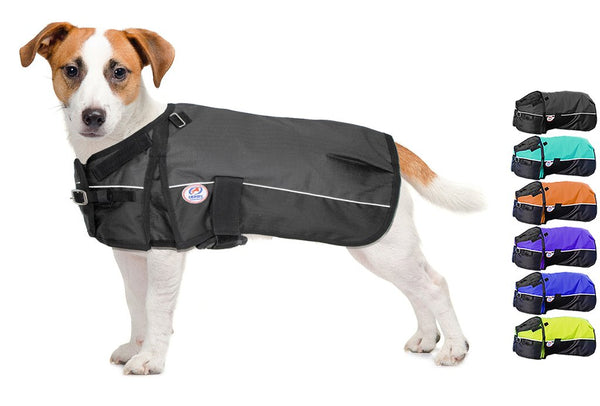 Black Adjust-to-Fit Dog Blanket/Jacket/Coat - Derby - Personalized/Monogrammed