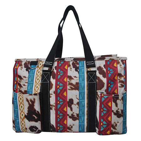 Aztec Cow Print Small Utility Tote/Tote Bag - Personalized/Monogrammed