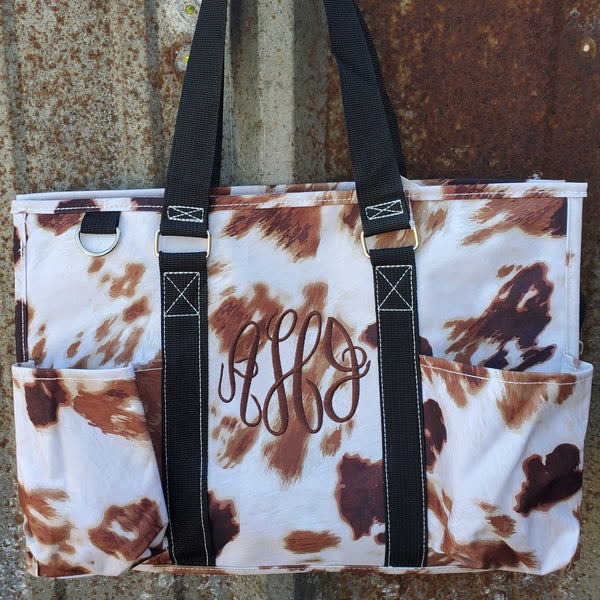 Cow Print Small Utility Tote/Tote Bag - Personalized/Monogrammed