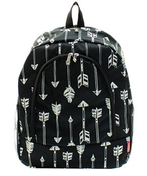 Black Arrow Print Backpack/Bookbag - Personalized/Monogrammed