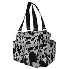 Black and White Cow Caddy/Grooming Tote Horse/Dog - Stone Wash - Personalized/Monogrammed