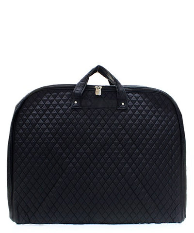 Quilted Garment Bag - Black - Personalized/Monogrammed