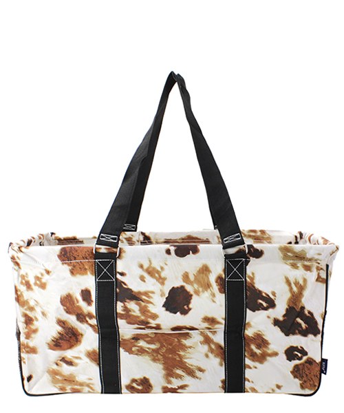 Cow Print Large Utility Tote/Tote Bag - Personalized/Monogrammed