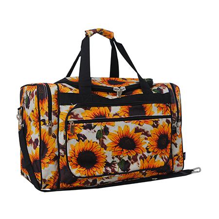 Cow Sunflower Print Duffel/Overnight Bag/Gym Bag - Personalized/Monogrammed